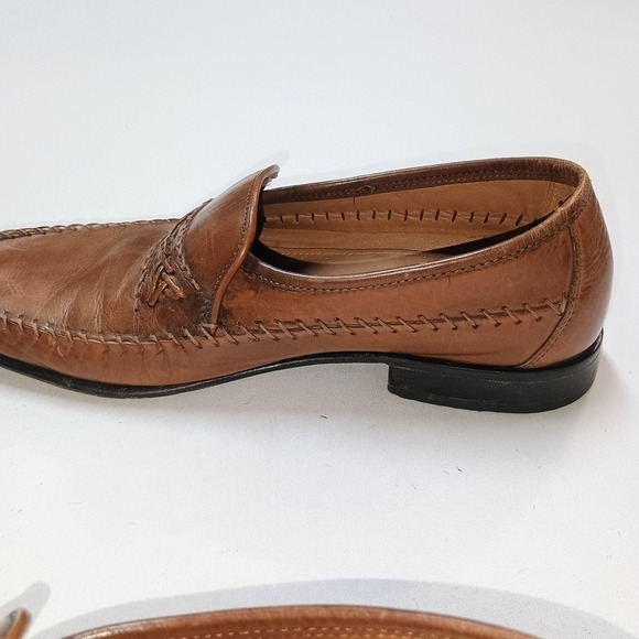Florsheim Cognac Brown Slip On Leather Loafer Braided Men\'s 9 Wide main image 7